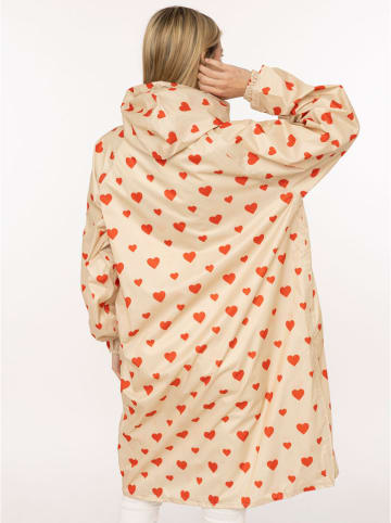 Zwillingsherz Regenmantel "Love" in Beige/ Rot