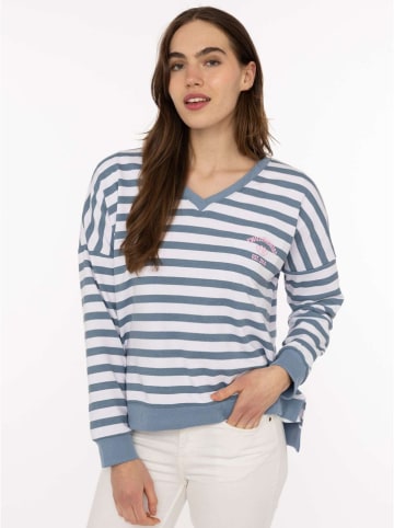 Zwillingsherz Sweatshirt "Streifen ZH" blauw/wit