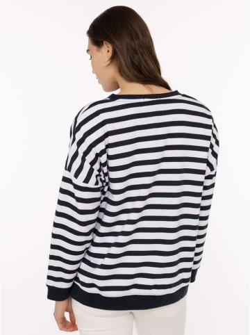 Zwillingsherz Sweatshirt "Streifen ZH" donkerblauw/wit