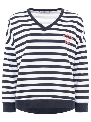 Zwillingsherz Bluza w kolorze granatowo-białym