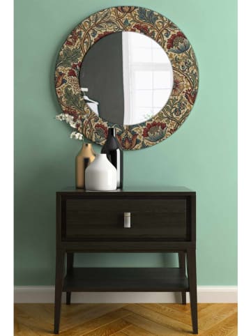 ABERTO DESIGN Spiegel in Creme/ Türkis - Ø 58 cm
