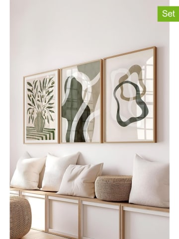 ABERTO DESIGN 3er-Set: Gerahmte Kunstdrucke