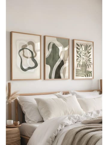 ABERTO DESIGN 3-delige set: ingelijste kunstdrukken