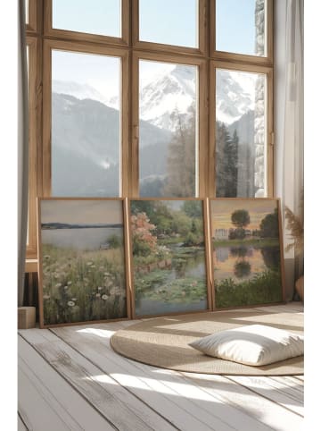 ABERTO DESIGN 3er-Set: Gerahmte Kunstdrucke