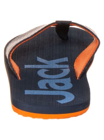 Jack Wolfskin Japonki "Eezy" w kolorze granatowo-pomarańczowym