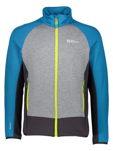 Jack Wolfskin Fleecejacke "Sky Peak" in Blau/ Schwarz/ Grau