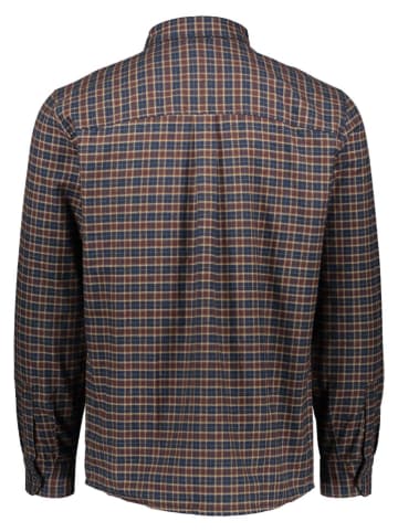 Jack Wolfskin Blouse "Berweg" donkerblauw/blauw/Blau/bruin