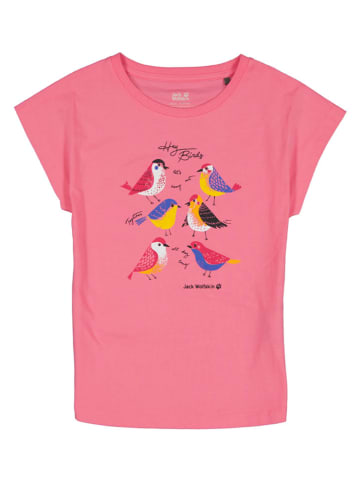Jack Wolfskin Shirt "Tweeting Birds" in Pink