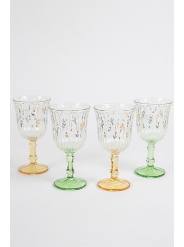 Violeta Home Kieliszki (4 szt.) w kolorze żółto-zielonym do wina - 240 ml
