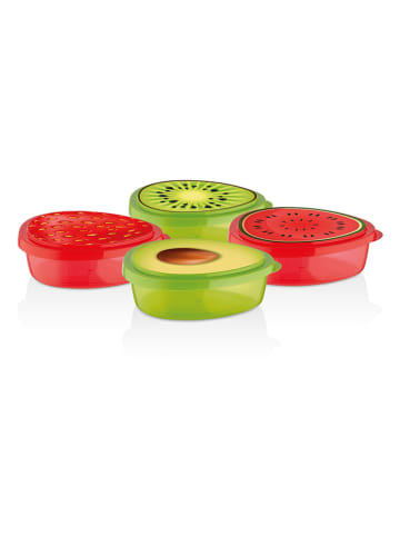 Violeta Home 4er-Set: Vorratsbehälter in Rot/ Grün - 800 ml