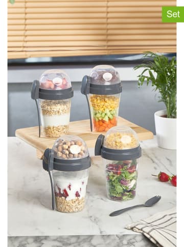 Violeta Home Pojemniki (4 szt.) w kolorze antracytowym - 800 ml