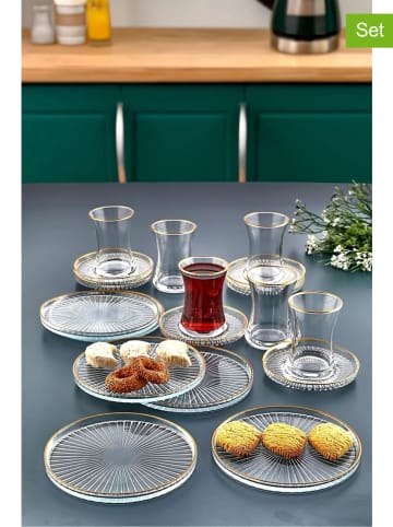 Violeta Home 18tlg. Tee-Set in Transparent/ Gold