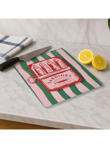 Violeta Home Deska w kolorze jasnoróżowo-zielonym do krojenia - 30 x 20 cm