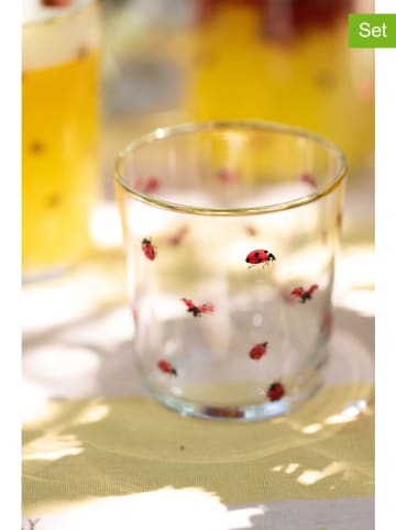 Violeta Home 4er-Set: Gläser in Transparent/ Rot - 380 ml
