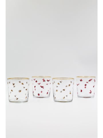Violeta Home 4er-Set: Gläser in Transparent/ Rot - 380 ml