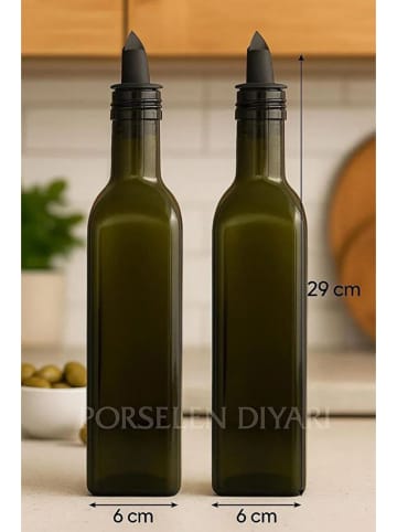 Violeta Home Dozowniki (2 szt.) w kolorze czarnym do oleju - wys. 29 cm