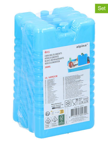 Alpina 4er-Set: Kühlelemente in Blau - 4x 200 ml
