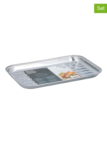 Alpina 2er-Set: Grillschalen in Silber - (L)34,5 x (B)24,5 cm