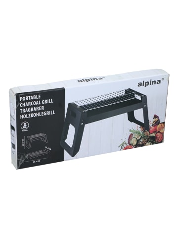 Alpina Grill w kolorze czarnym na węgiel drzewny - 47 x 23 x 22 cm