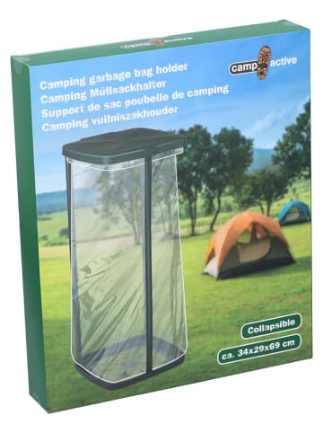 CAMP ACTIVE Camping-Müllsackhalter in Schwarz - (B)34 x (H)69 x (T)29 cm