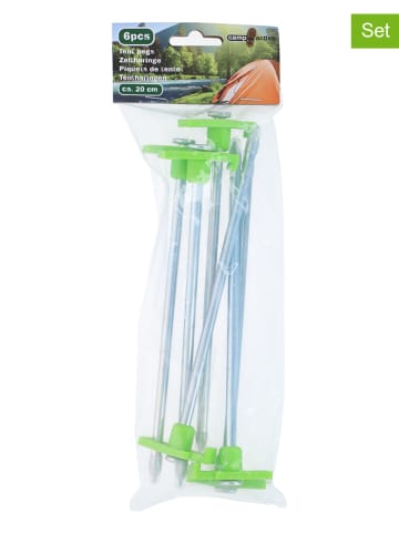 CAMP ACTIVE 2er-Set: Zeltheringe in Transparent/ Grün - 2x 6 Stück