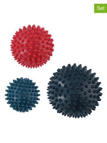 Umbro 3er-Set: Massagebälle in Blau/ Rot/ Schwarz