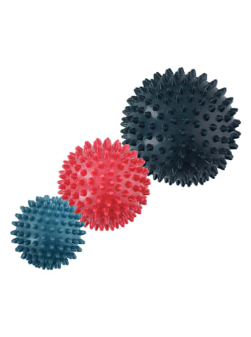 Umbro 3er-Set: Massagebälle in Blau/ Rot/ Schwarz