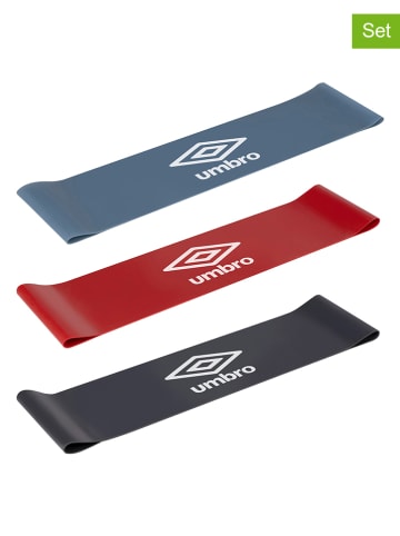 Umbro 3er-Set: Widerstandsbänder in Blau/ Rot/ Schwarz - (L)76 cm