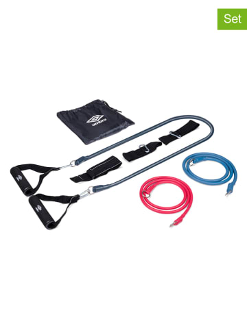 Umbro 9tlg. Widerstandsband-Set in Schwarz/ Rot/ Blau