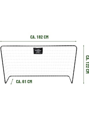 Umbro Fußballtor in Schwarz - (B)182 x (H)122 x (T)61 cm