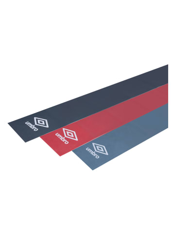 Umbro 3er-Set: Widerstandsbänder in Schwarz/ Rot/ Blau - (L)120 cm