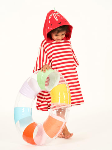 Sense Organics Badeponcho "Alvi" in Rot/ Creme
