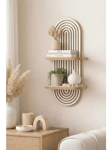 Scandinavia Concept Wandregal in Weiß/ Beige - (B)26 x (H)35 x (T)13 cm