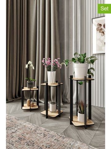 Scandinavia Concept 3-delige set: plantenstandaards zwart/beige