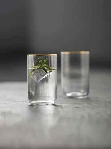 Lyngby Glas 4er-Set: Gläser ''Palermo'' in Gold - 500 ml