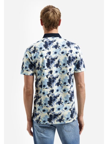 No Excess Poloshirt in Creme/ Hellblau/ Dunkelblau