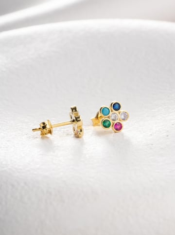 Lodie Silver Oorstekers met edelstenen