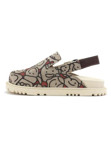 Goby Leder-Clogs in Grau
