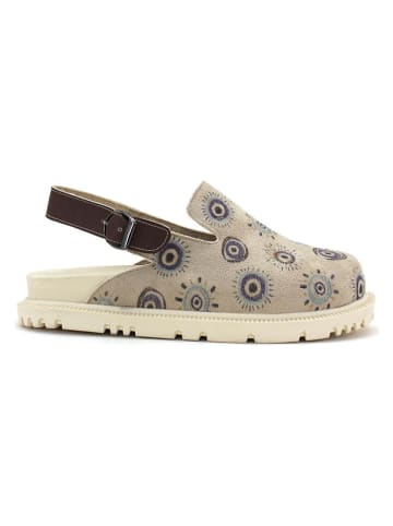 Goby Leder-Clogs in Taupe
