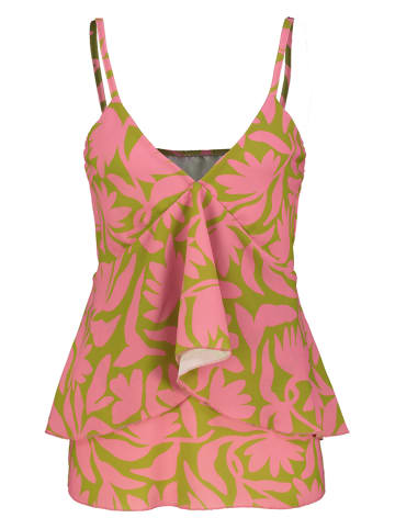 Sublevel Blusentop in Pink/ Oliv