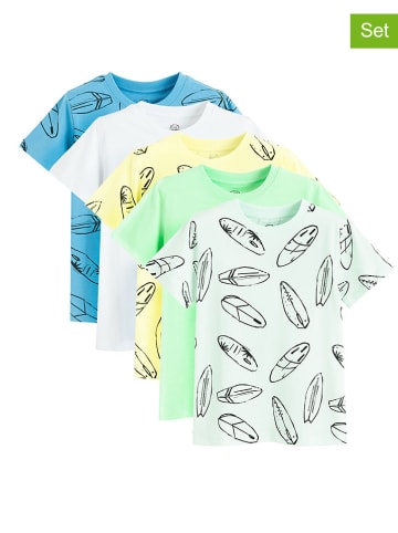 COOL CLUB 5er-Set: Shirts in Grün/ Weiß