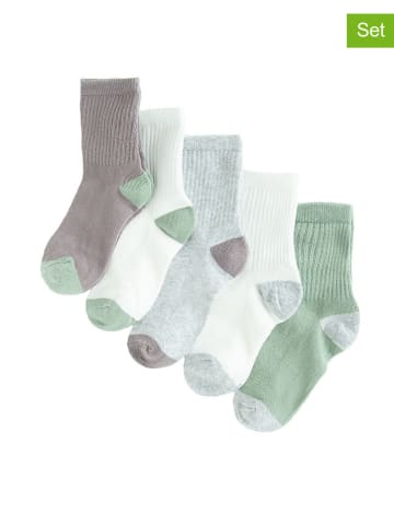 COOL CLUB 5er-Set: Socken in Weiß/ Grün