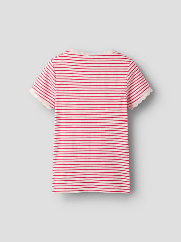 name it Shirt "Fensina" rood/lichtroze/wit
