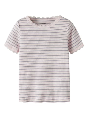 name it Shirt "Fensina" in Rosa/ Lila/ Weiß