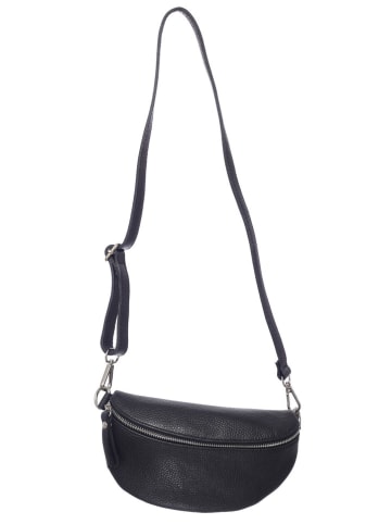 Zwillingsherz Leder-Brustbeutel "Crossbody" in Schwarz - (B)23 x (H)14 cm