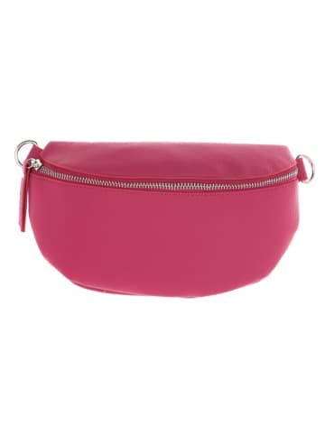 Zwillingsherz Leder-Brustbeutel "Crossbody" in Pink - (B)23 x (H)14 cm