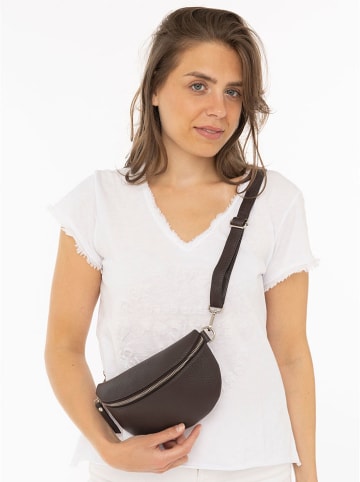 Zwillingsherz Skórzana saszetka "Crossbody" w kolorze brązowym - 23 x 14 cm