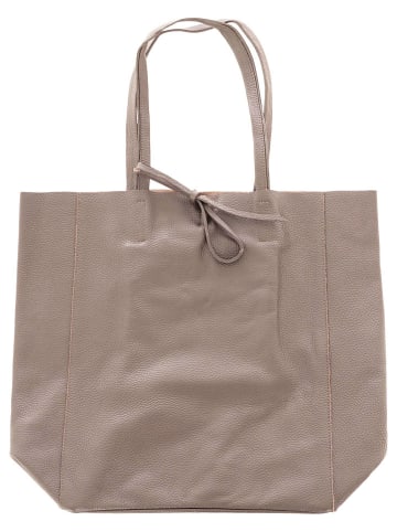 Zwillingsherz Skórzany shopper bag w kolorze beżowym - 40 x 45 cm