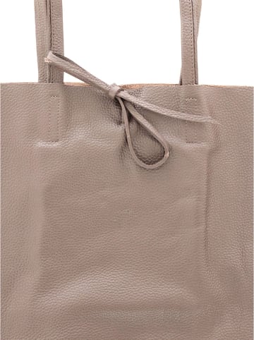 Zwillingsherz Skórzany shopper bag w kolorze beżowym - 40 x 45 cm