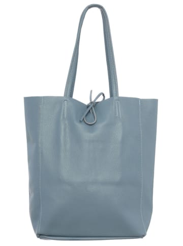 Zwillingsherz Leren shopper blauw - (B)40 x (H)45 cm